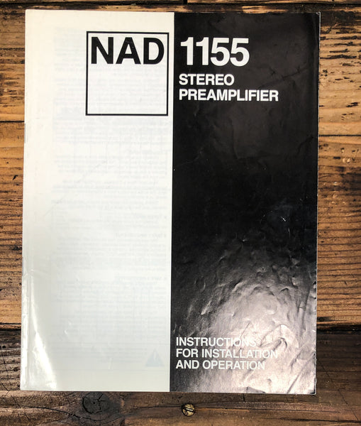 NAD Model 1155 Preamp / Preamplifier Service Manual *Original*