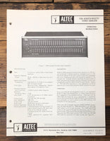 Altec Model 729A Equalizer  Service Manual *Original*