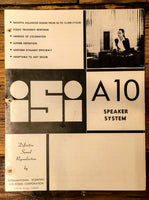 iSi Model A10 A-10 Speaker System Data Sheet  *Original*