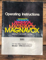 Magnavox VR8320 BK02 VCR Owners / User Manual *Original*