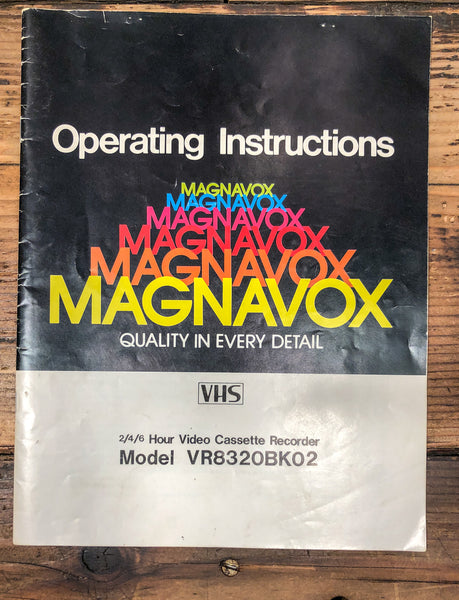 Magnavox VR8320 BK02 VCR Owners / User Manual *Original*