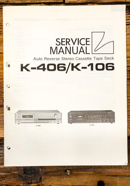 Luxman K-106 K-406 Cassette Service Manual *Original*