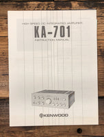 Kenwood KA-701 Amplifier  Owner / User Manual *Original*