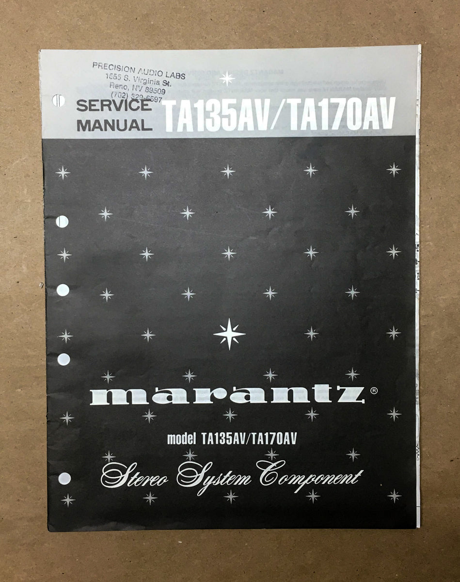 Marantz TA-135AV TA-170AV Amplifier Service Manual *Original*