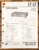 Sony ST-S7 Tuner  Service Manual *Original*