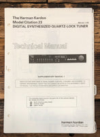 Harman Kardon Citation 23 Tuner  Service Manual *Original* #2