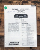 Onkyo TA-RW470 Cassette  Service Manual *Original*