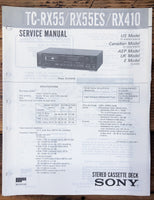 Sony TC-RX55 -RX55ES -RX410 Cassette  Service Manual *Original*