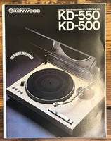 Kenwood KD-500 KD-500  Turntable 3pg Dealer Brochure  *Original*