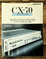 Onkyo CX-70 Cassette Amplifier 3 pg Dealer Brochure  *Original*