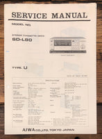 Aiwa SD-L80 Cassette  Service Manual *Original*