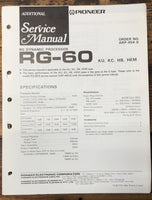 Pioneer RG-60 Processor Add. Service Manual *Original*