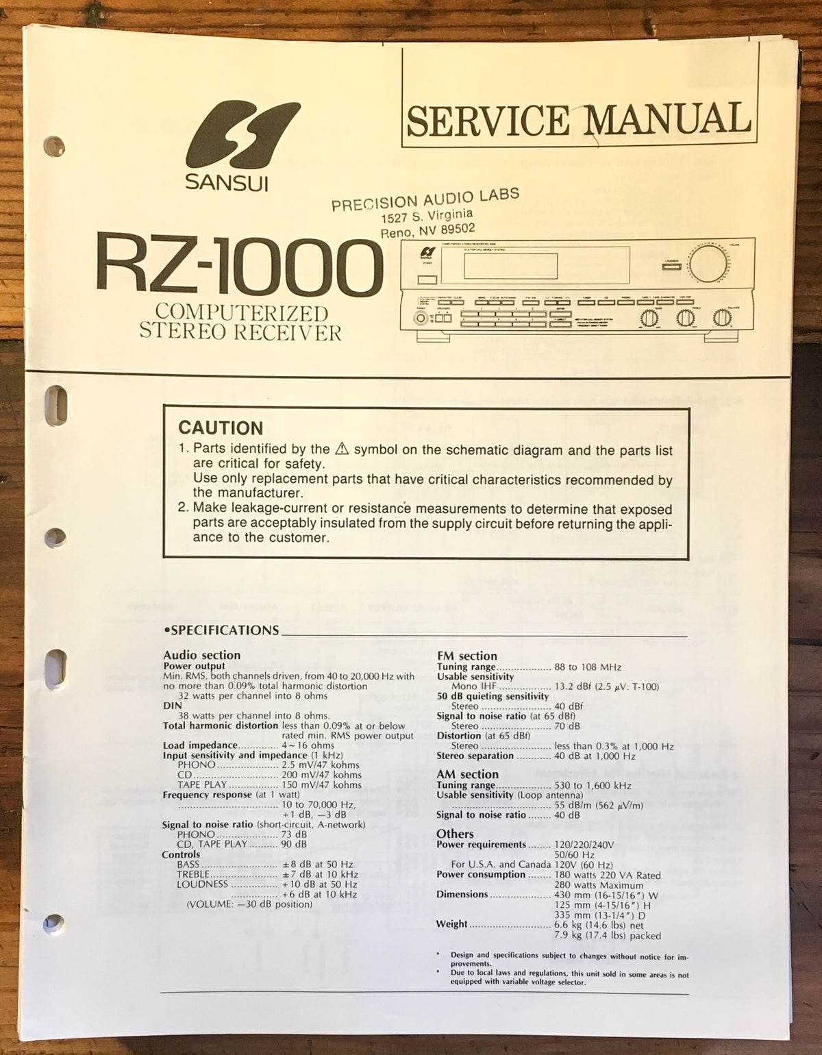 Sansui S-X700 S-X500 Receiver Service Manual *Original*