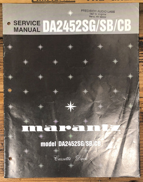 Marantz DA2452 SG 2452SB 2452CB Cassette Service Manual *Original*