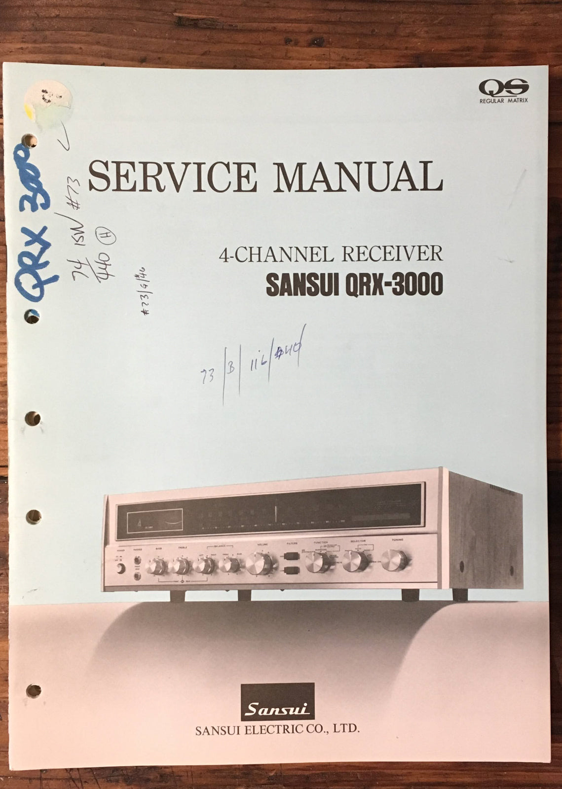 Sansui QRX-3000 Receiver Service Manual *Original*