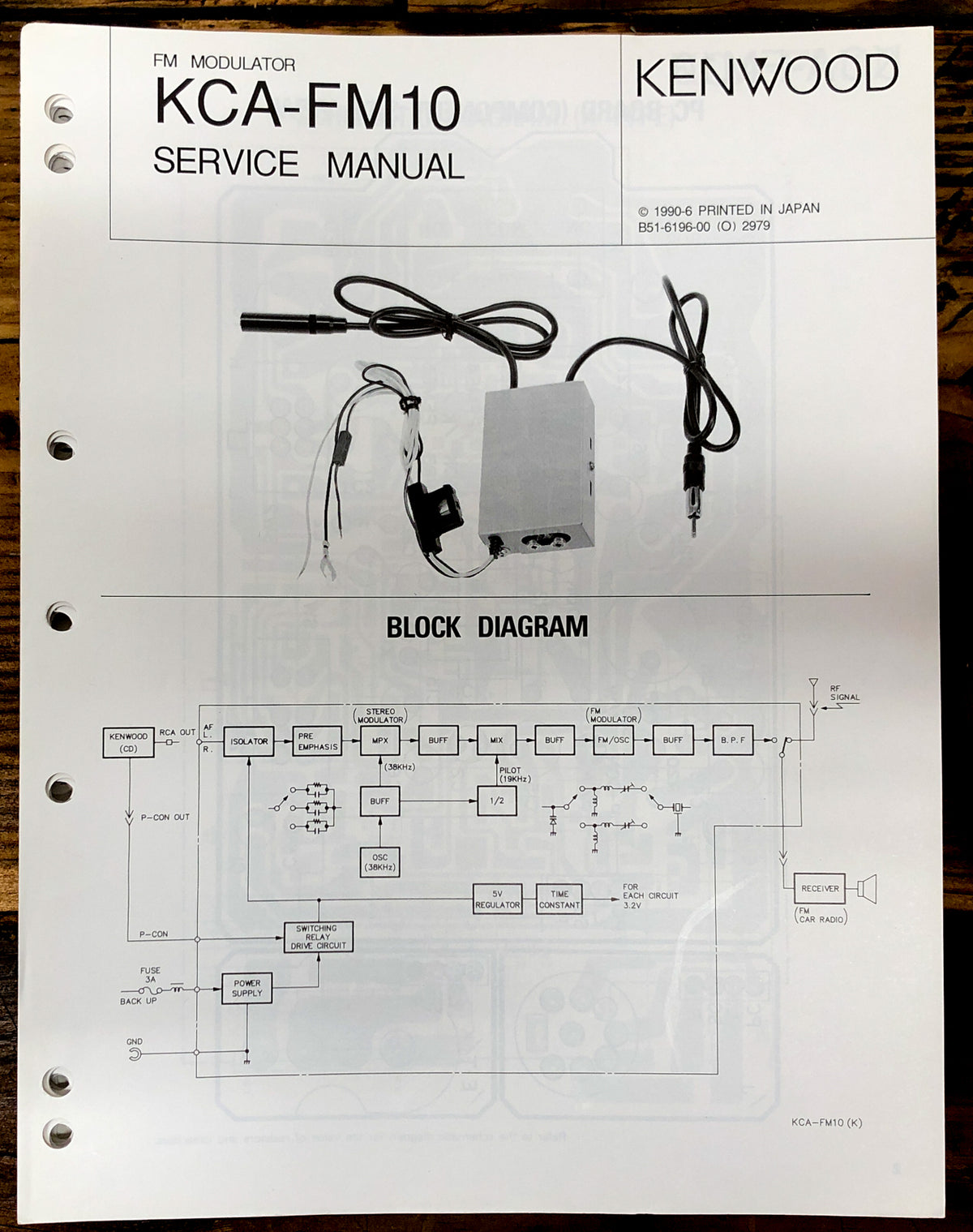 Kenwood KCA-FM10 CD Changer  Service Manual *Original*