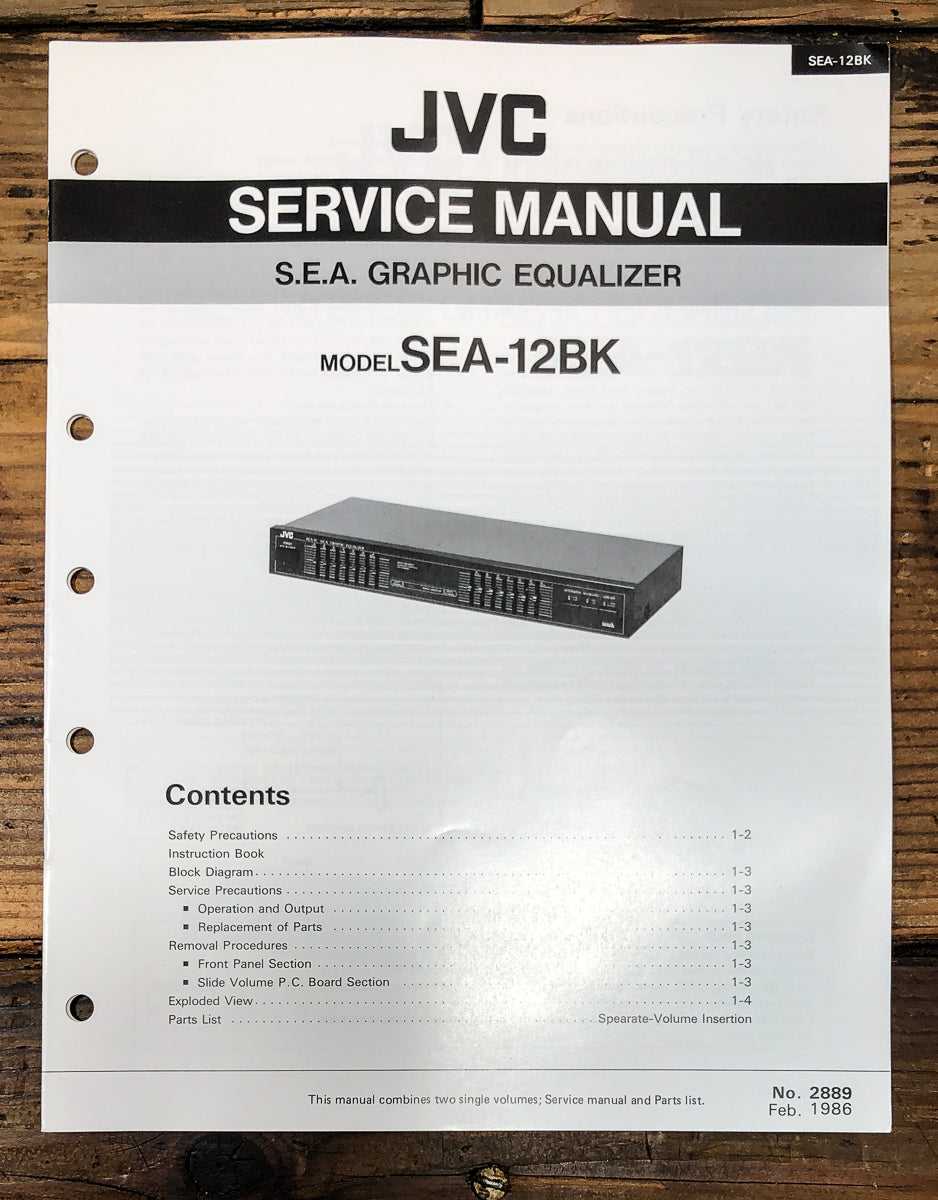 JVC SEA-12 Graphic Equalizer Service Manual *Original*