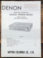 Denon PMA-540 Amplifier  Service Manual *Original*