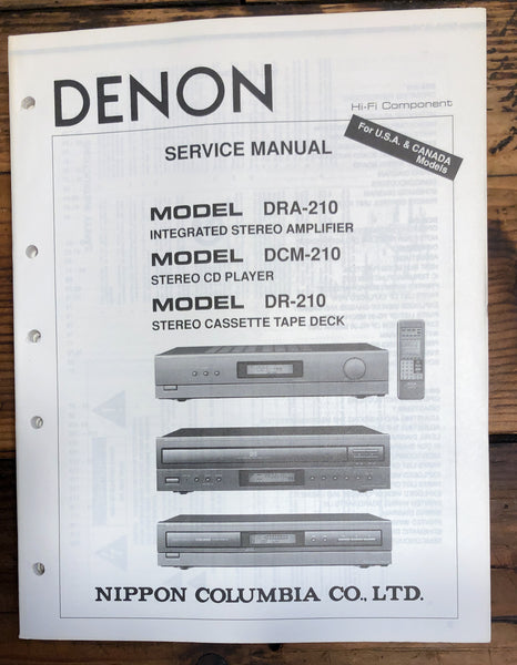 Denon DRA-210 DCM-210 DR-210 Receiver  Service Manual *Original*