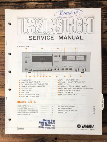 Yamaha TC-320 TC-320B TC-66 II Cassette  Service Manual *Original*