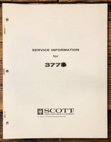 Scott Model 377 377B Receiver  Service Manual *Original*