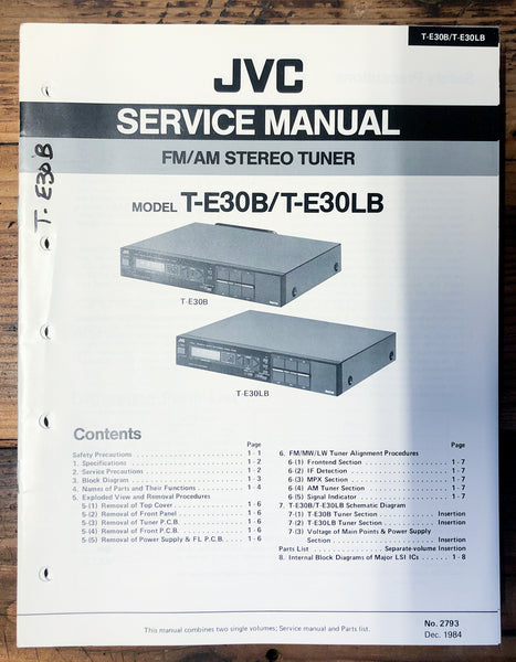 JVC T-E30 -30B -30LB Tuner  Service Manual *Original*