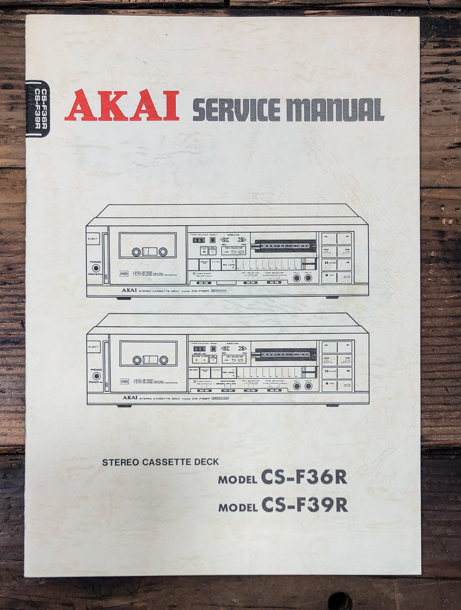 Akai CS-F36R CS-F39R Cassette Service Manual *Original*