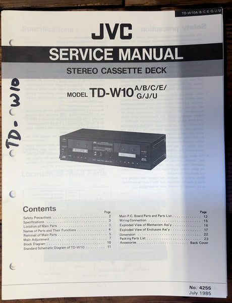 JVC TD-W10   Service Manual *Original*