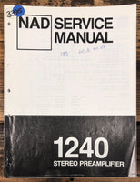 NAD Model 1240 Preamp / Preamplifier  Service Manual *Original*