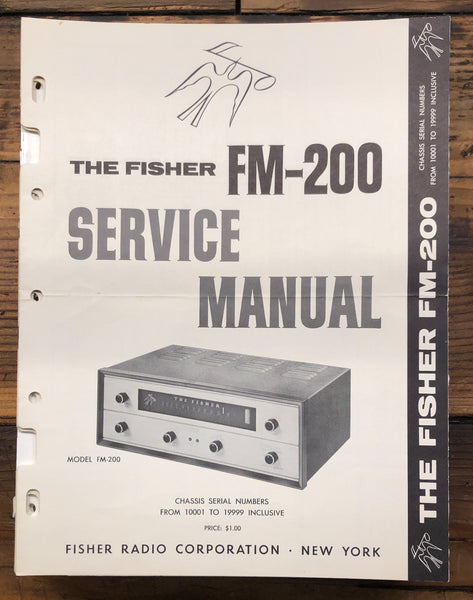 Fisher FM-200 Tuner  Service Manual *Original*