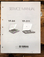 Yamaha YP-B4 YP-211 Record Player / Turntable  Service Manual *Original* #2