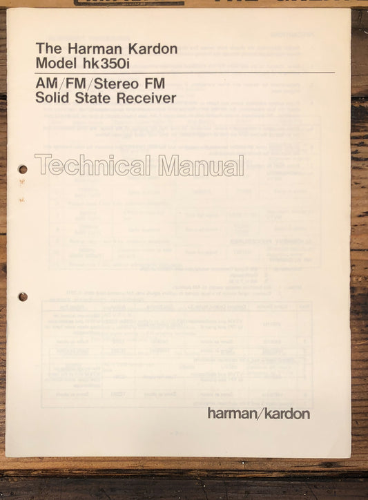 Harman Kardon HK350i HK-350i Receiver  Service Manual *Original*