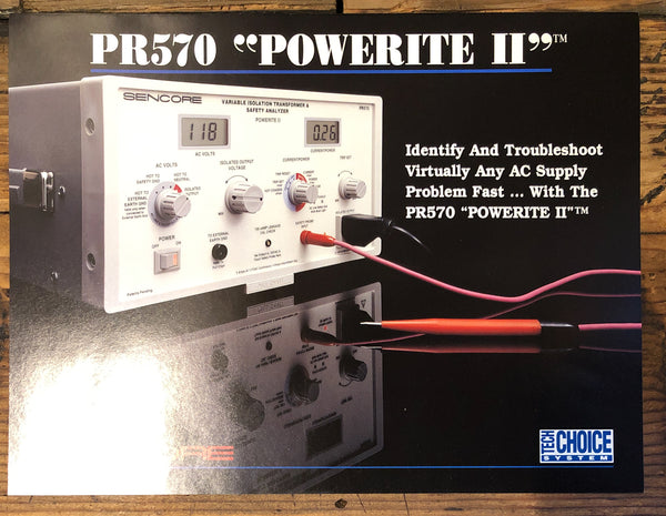 Sencore PR570 Powerite II  3pg Dealer Brochure *Orig*