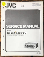 JVC KD-75 A B C Cassette  Service Manual *Original*