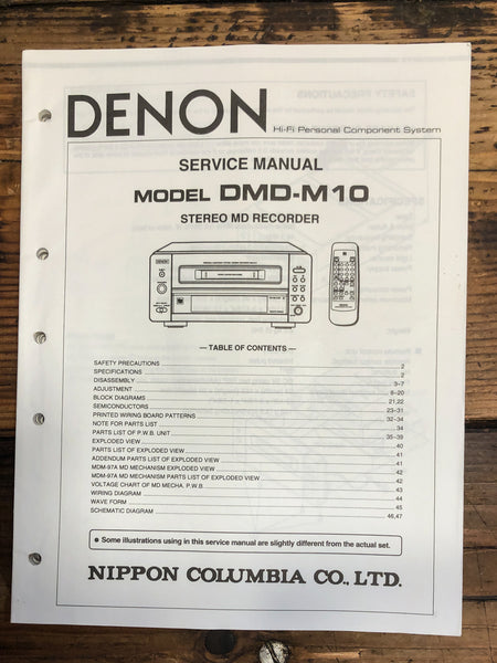 Denon DMD-M10 MD Recorder  Service Manual *Original*