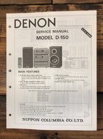 Denon D-150 Stereo  Service Manual *Original*
