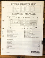 Yamaha K-1000 Cassette  Service Manual *Original*