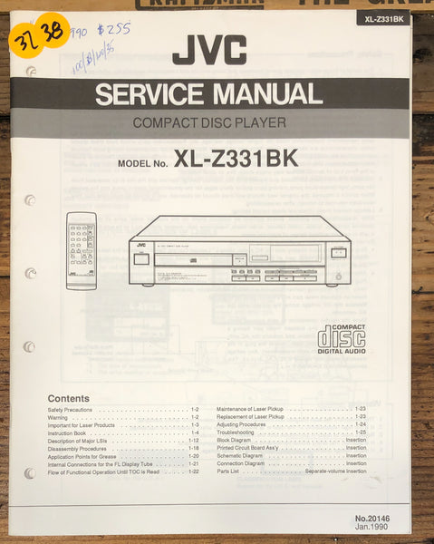 JVC XL-Z331 BK CD Player Service Manual *Original*