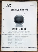 JVC Model 3240 TV  Service Manual *Original*