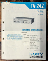 Sony TA-242 Amplifier  Service Manual *Original*