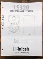 McIntosh LS320 LS-320 Speaker  Service Manual *Original*