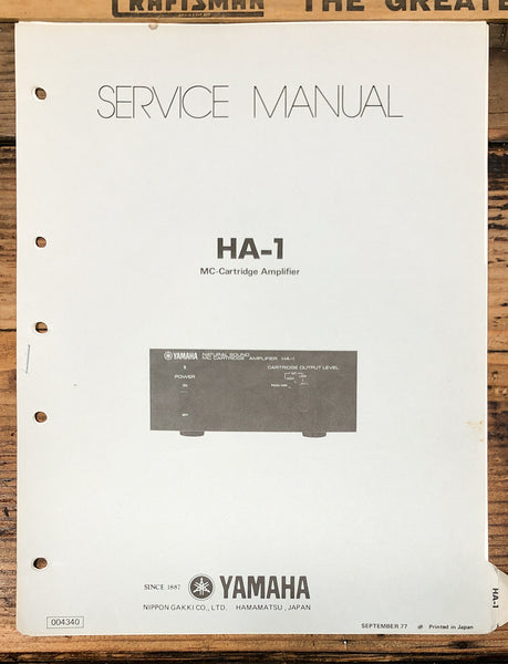 Yamaha HA-1 MC Cartridge Amplifier  Service Manual *Original*