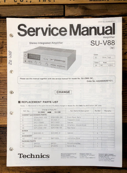 Technics SU-V88 Amplifier  Service Manual *Original*