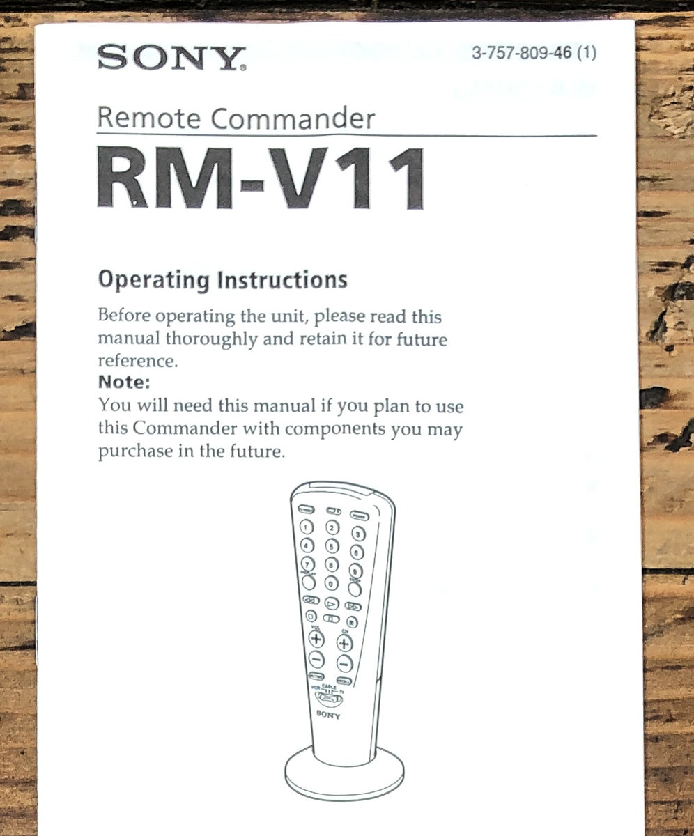 Sony RM-V11 Remote Commander Owners / User Manual *Original*