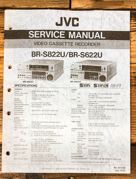 JVC BR-S822U -S622U VCR Service Manual *Original* #1
