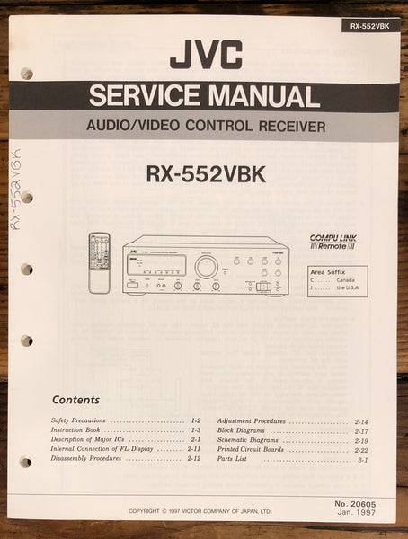 JVC RX-552 VBK Receiver  Service Manual *Original*