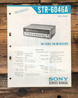 Sony STR-6046A Receiver Prelim.Service Manual *Original*