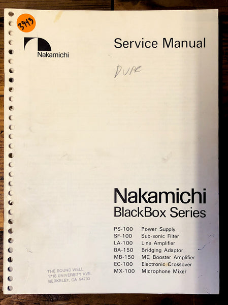 Nakamichi BlackBox PS-100 SF-100 EC-100 MX-100 LA-100  Service Manual *Orig*