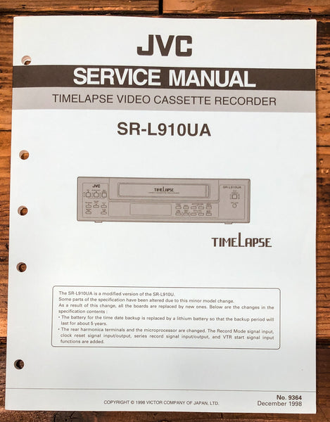 JVC SR-L910UA VCR Service Manual *Original*