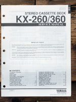 Yamaha KX-260 KX-360 Cassette Service Manual *Original*
